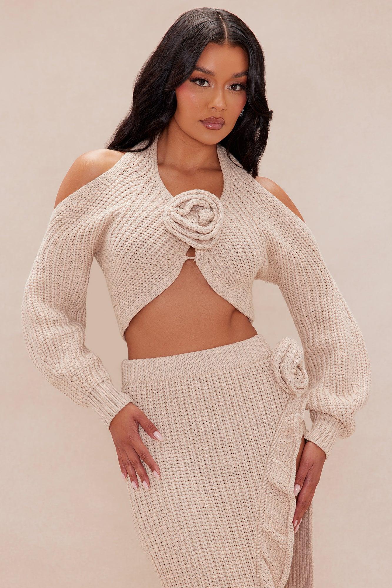 Resort Sweater Skirt Set - Cream Product Image