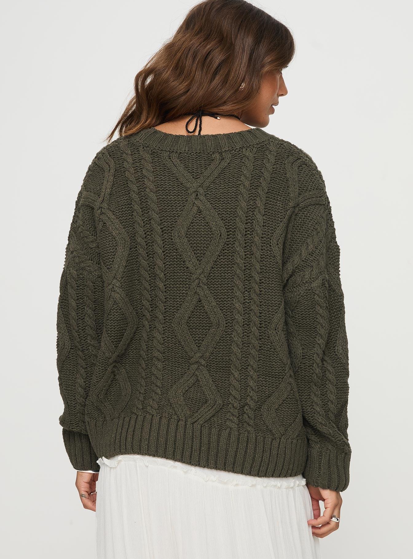 Anaya Oversized Sweater Olive Product Image