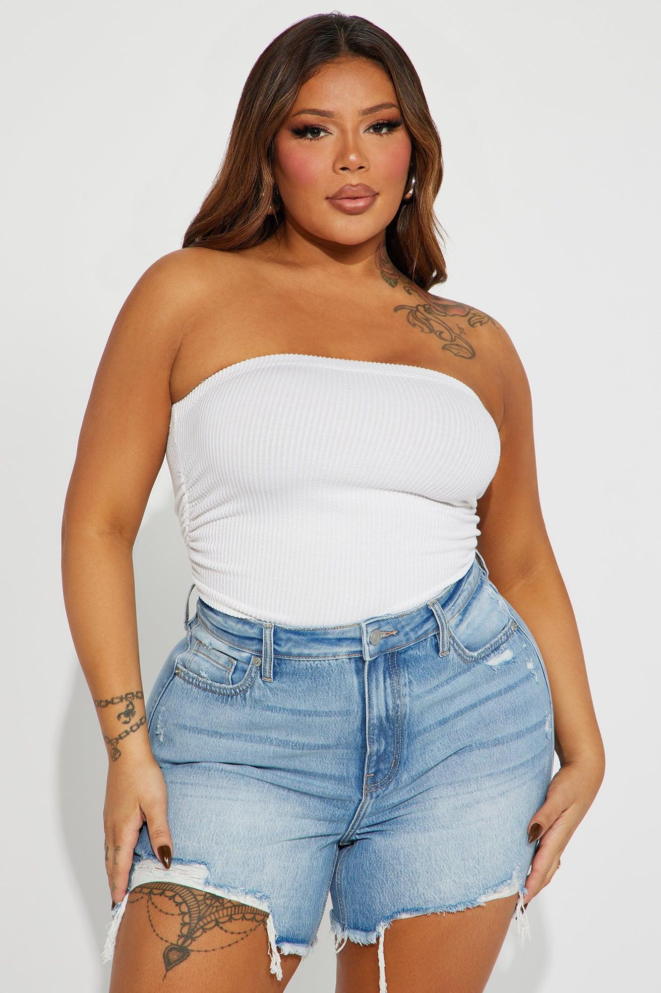 Rylin Ribbed Bodysuit - Ivory Product Image