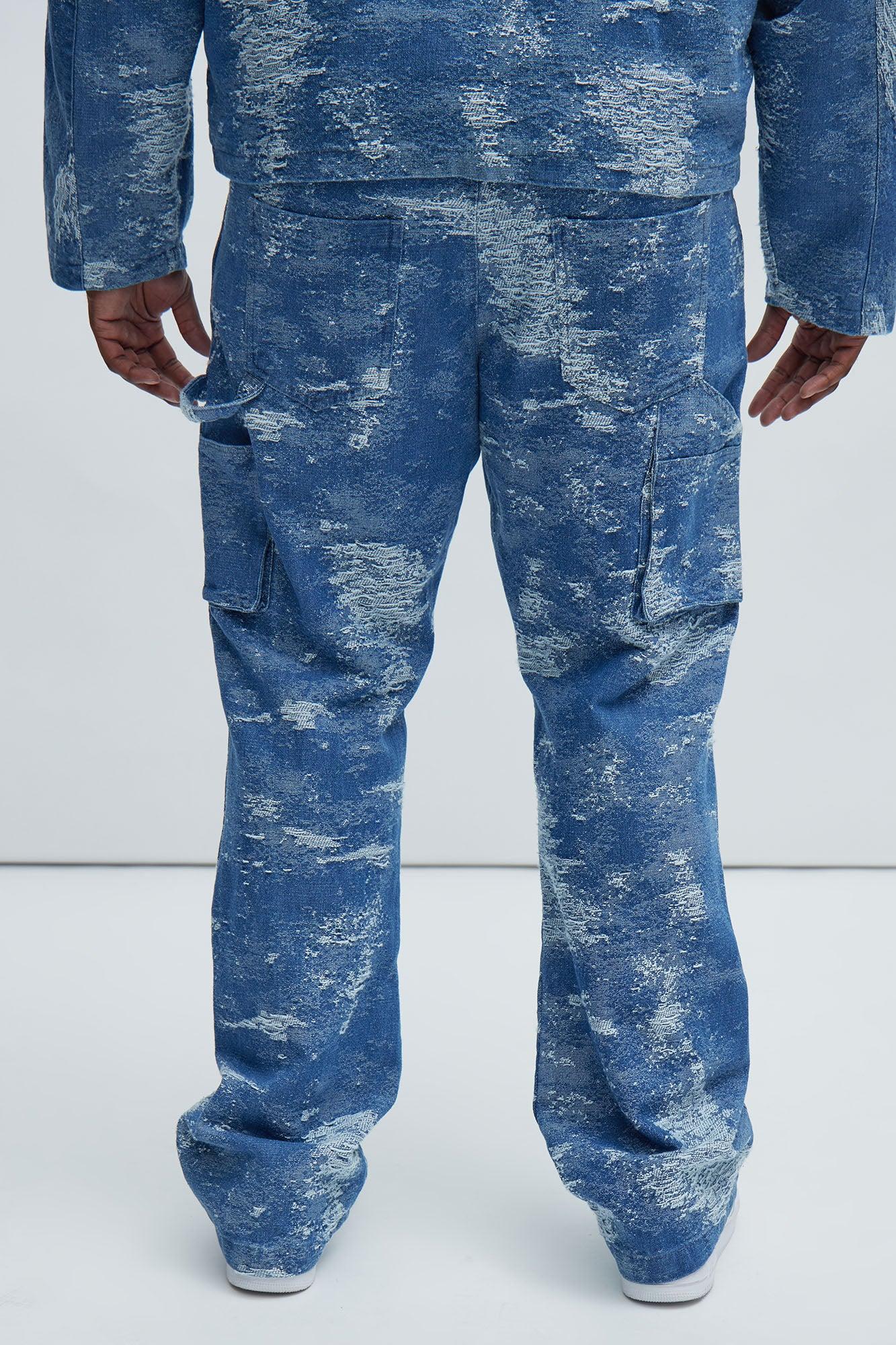 Cloud 9 Textured Slim Flare Carpenter Jeans - Light Blue Product Image