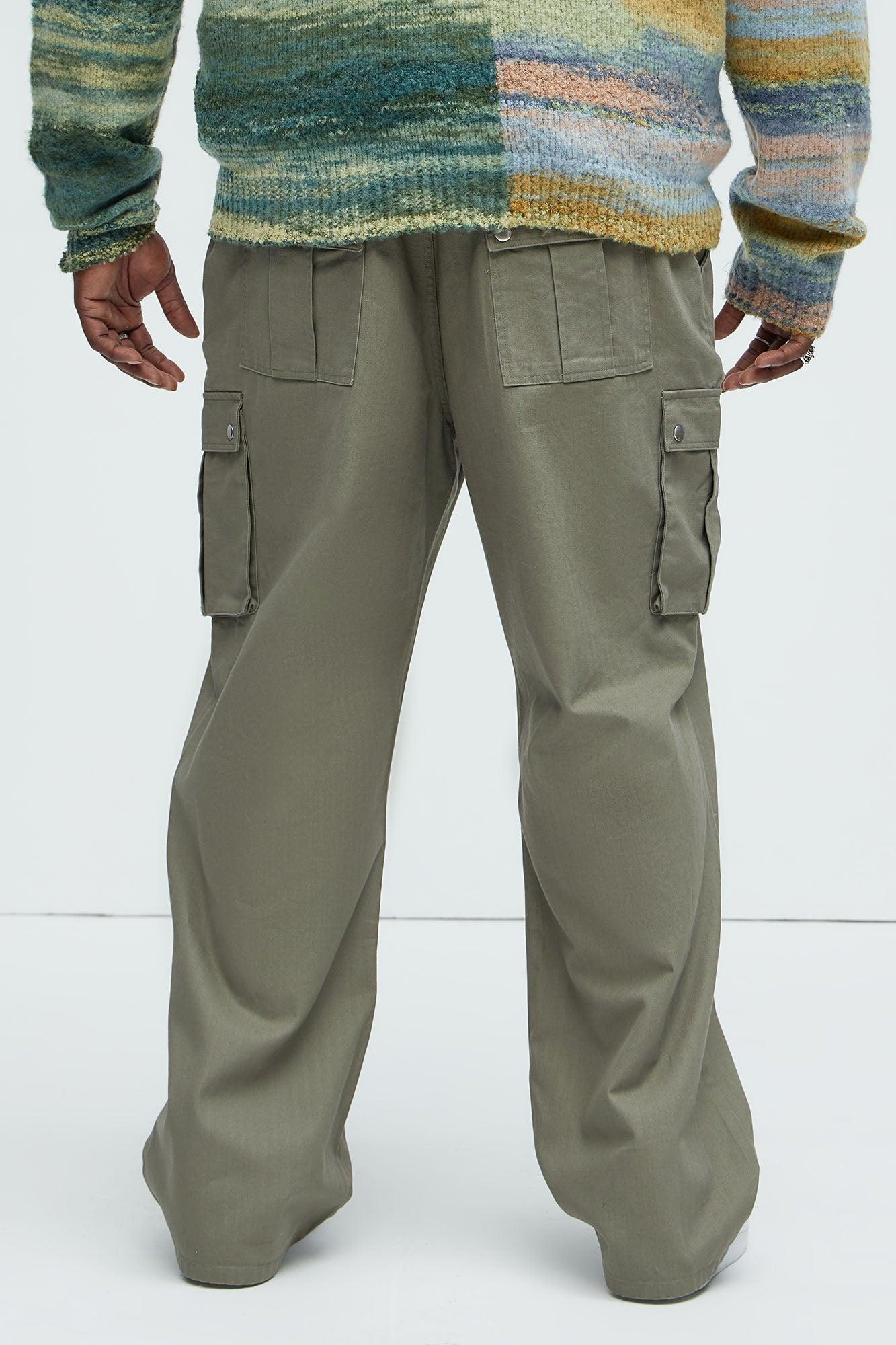 Berry Straight Cargo Pants - Olive Product Image