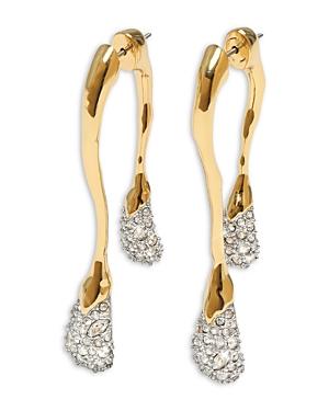 Solanales Front-Back Double Drop Crystal Earrings Product Image