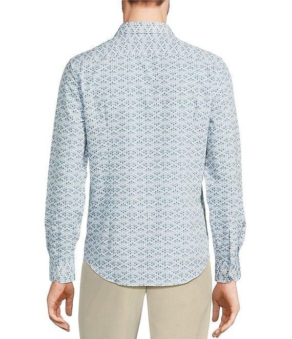 Murano Slim Fit Performance Stretch Diamond Print Long Sleeve Woven Shirt Product Image