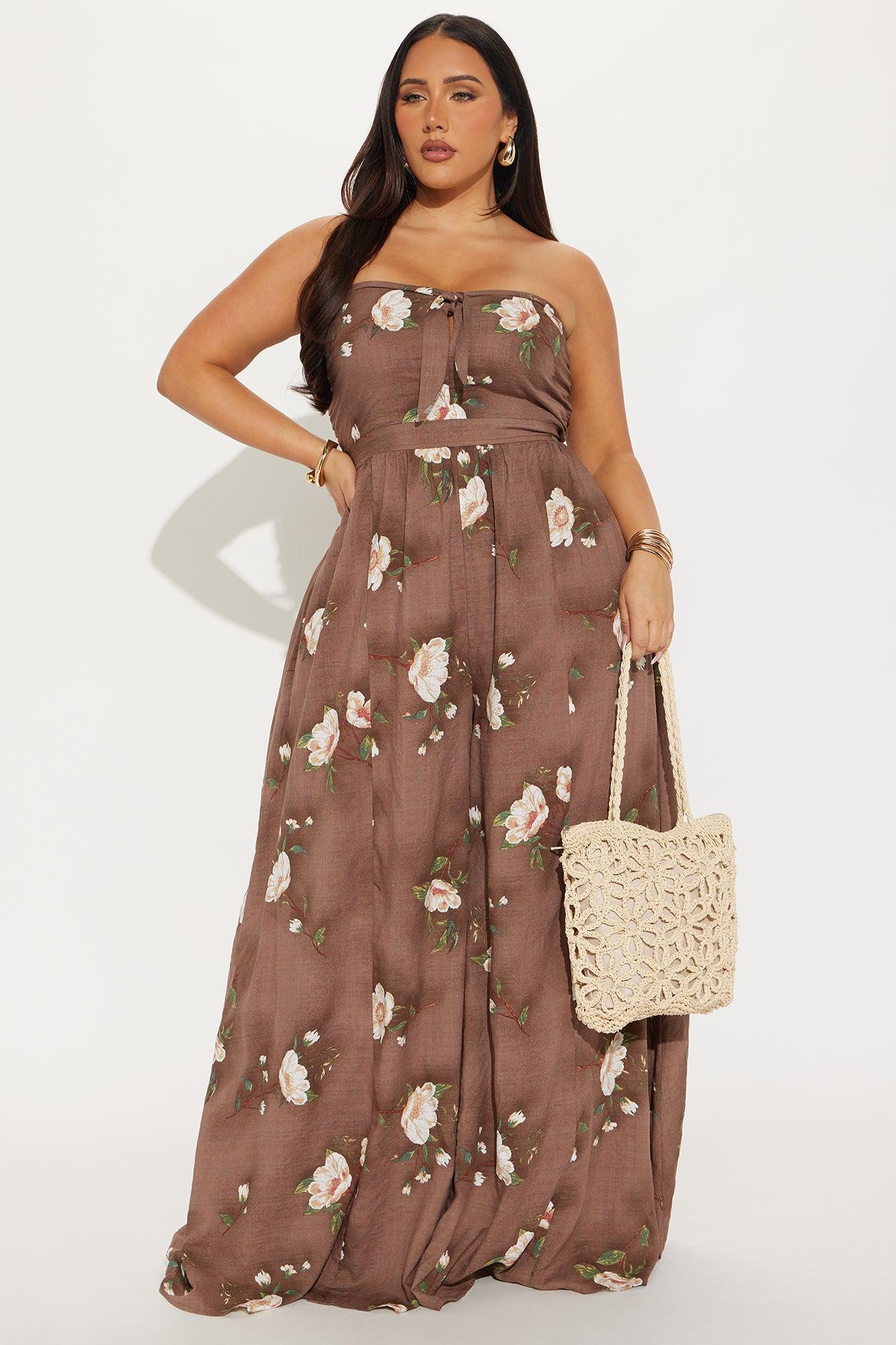 Scarlet Wide Leg Jumpsuit - Brown/combo Product Image