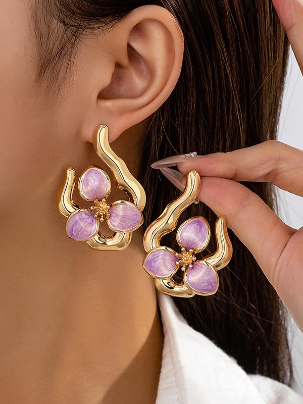 Flower Shape Drop Earrings Product Image