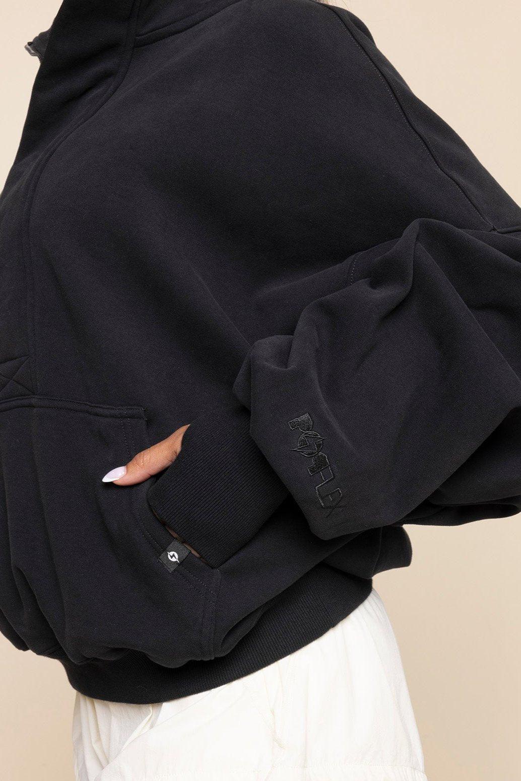 Ooey Gooey Half Zip Sweater - Black Product Image