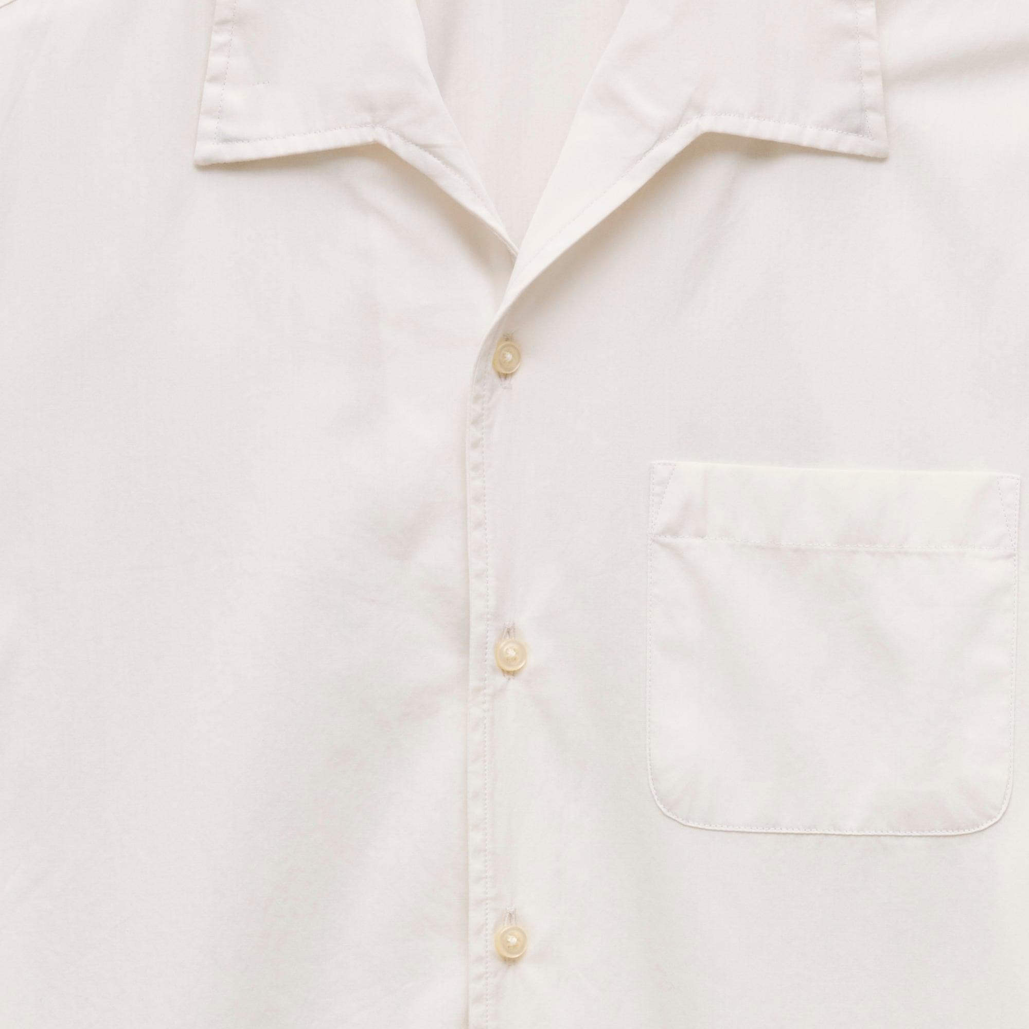 Short-sleeve cotton poplin camp-collar shirt Product Image