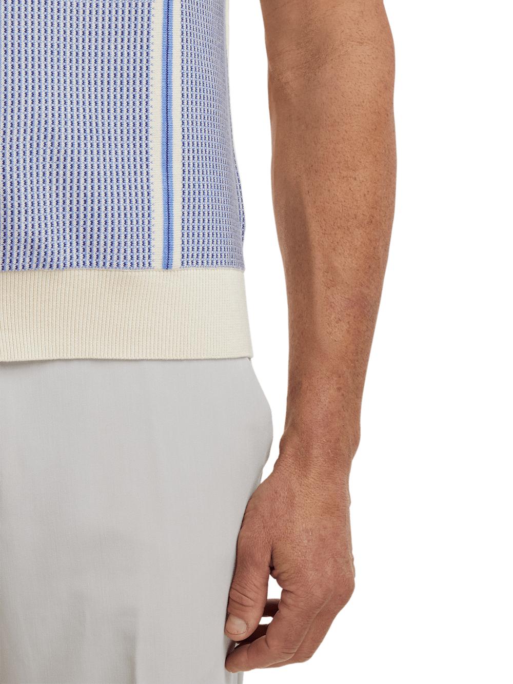 Cotton Button Front Polo - Blue Product Image