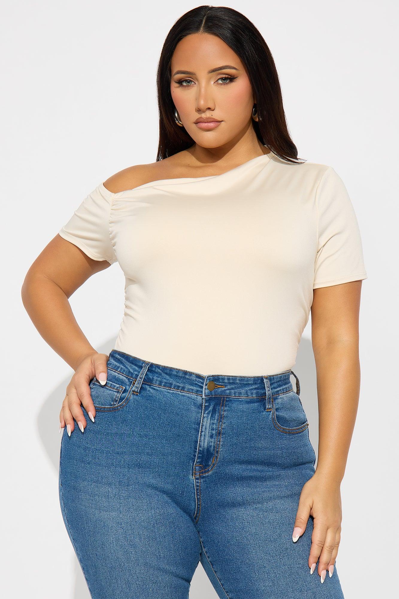 Eesha Ruched Off Shoulder Bodysuit - Cream Female Product Image