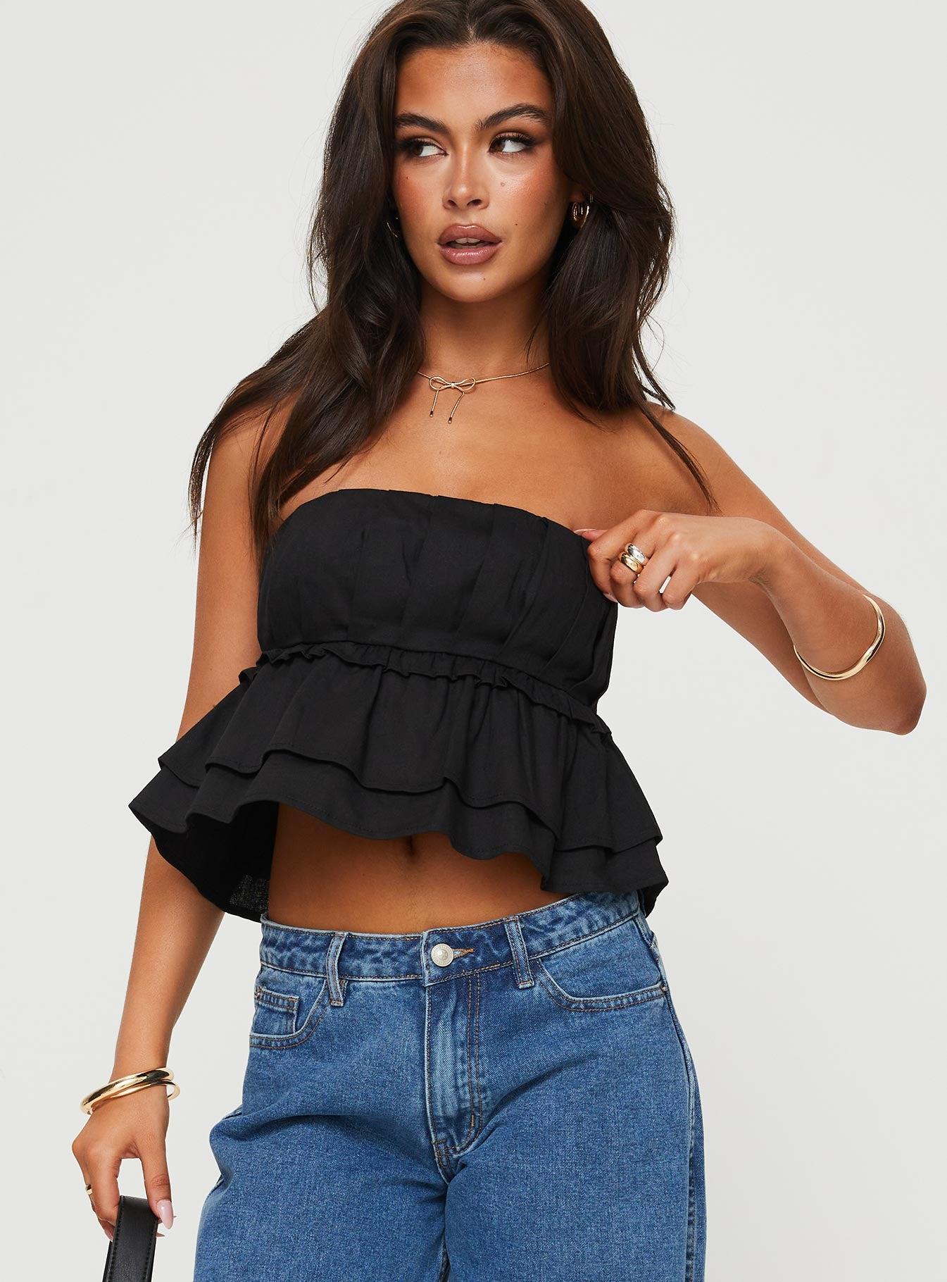 Ericka Strapless Top Black Product Image