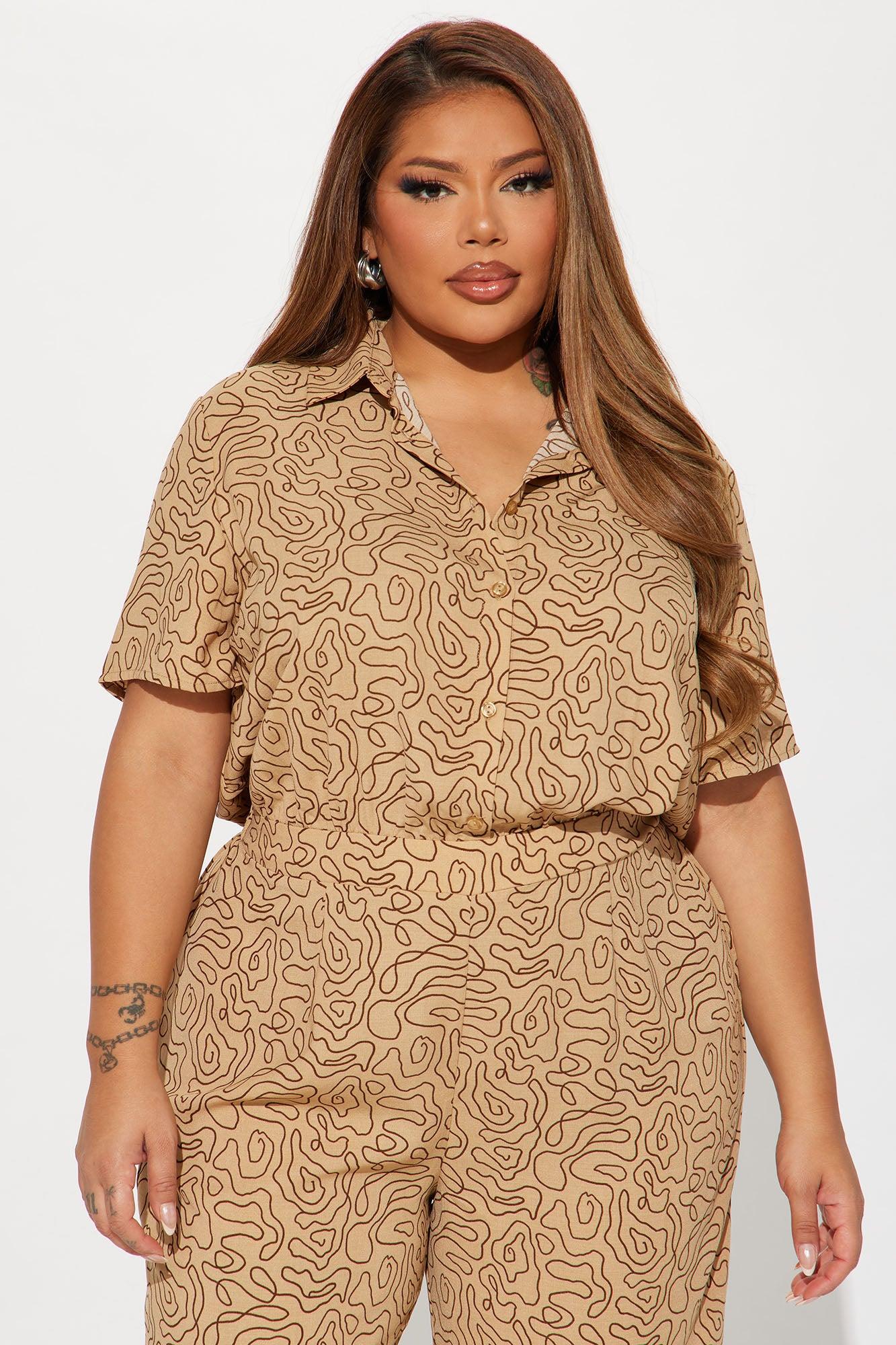 Take Over Control Jumpsuit - Mocha/combo Product Image