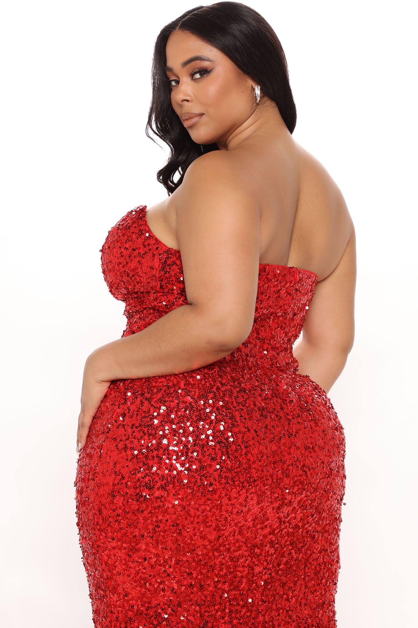 The Most Wanted Sequin Gown - Red Product Image