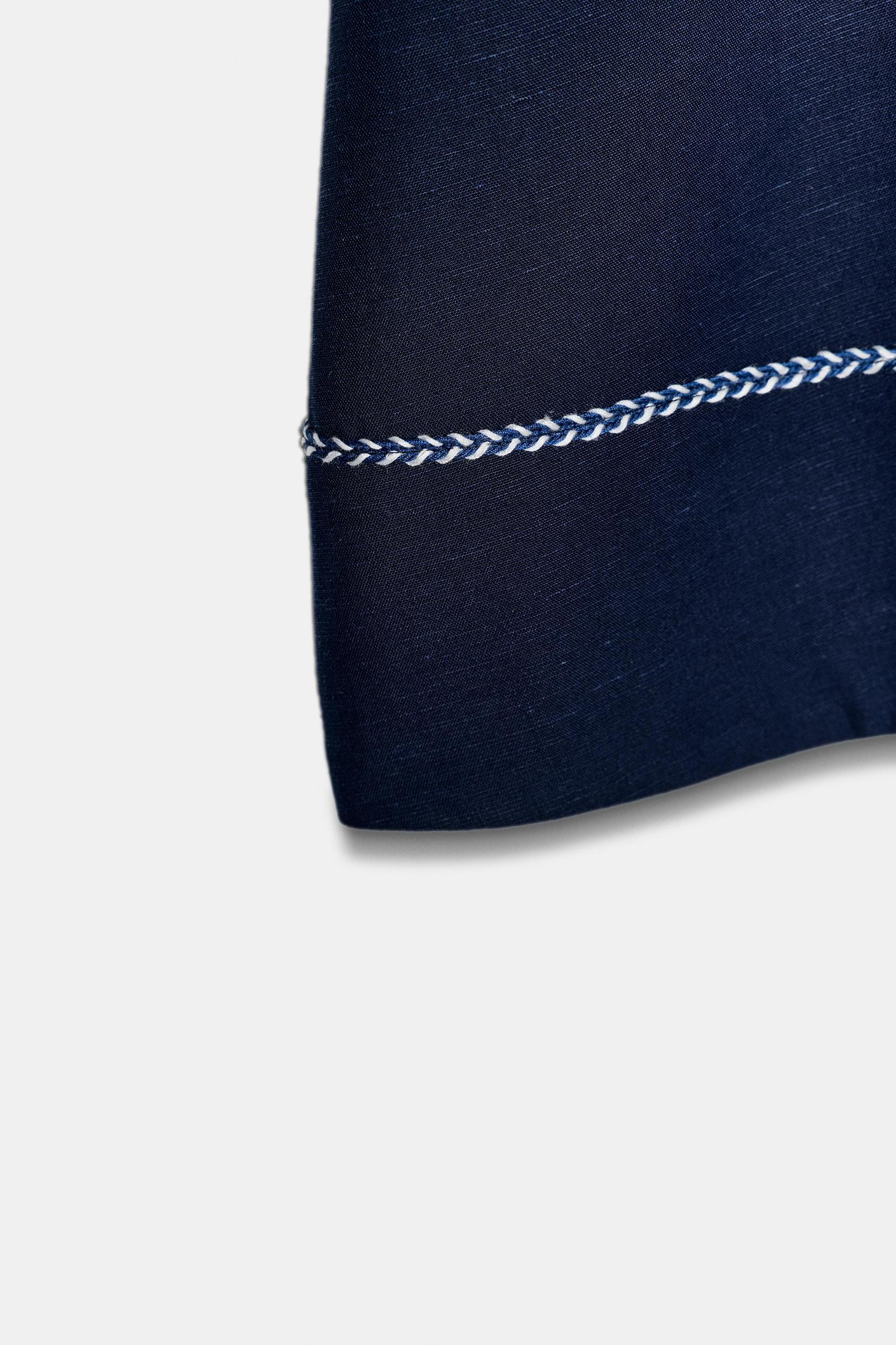 EMBROIDERED A-LINE MIDI SKIRT Product Image