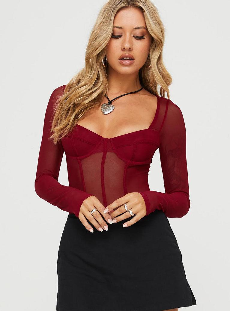 Leonie Bodysuit Burgundy Product Image