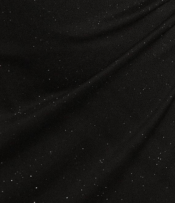 Ignite Evenings 3/4 Sleeve Boat Neck Glitter Dress Product Image