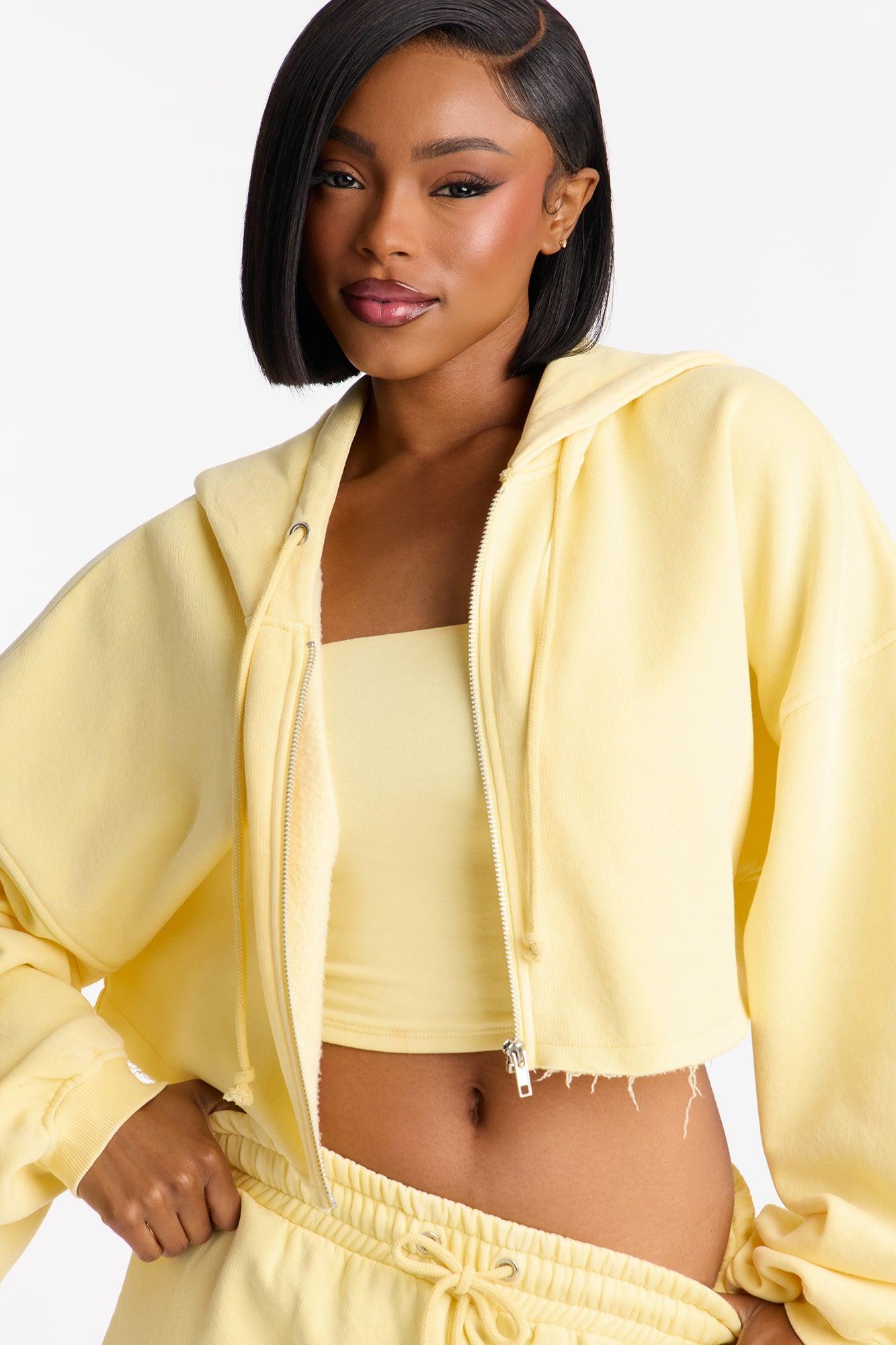 On The Go Fleece Pant Set - Yellow Female Product Image