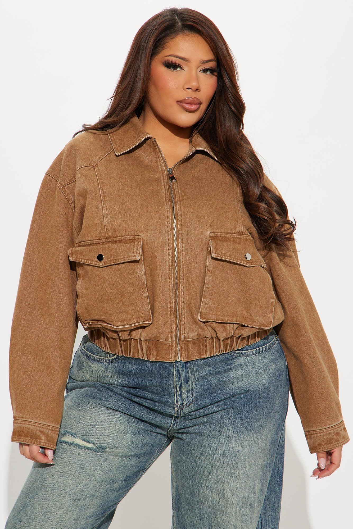 Delilah Washed Bomber Jacket - Rust Product Image