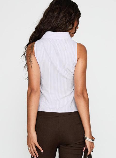 Mark On Me Sleeveless Top Purple Stripe Product Image