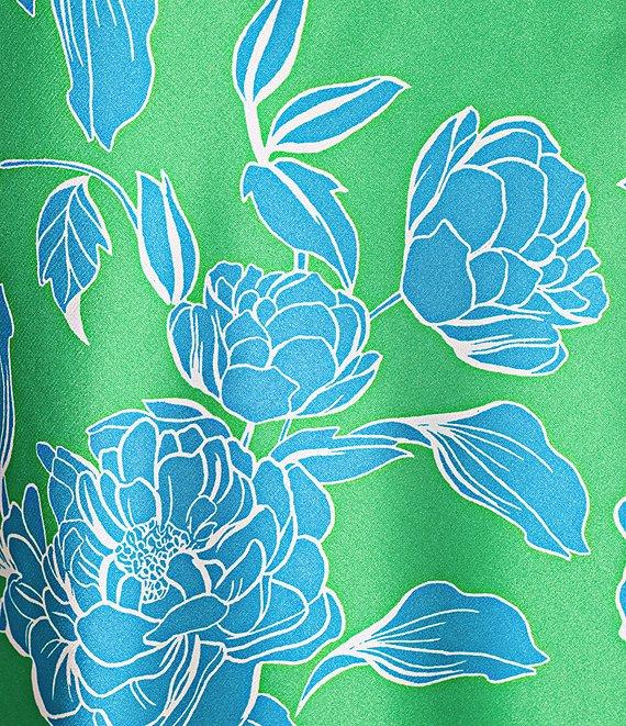 City Vibe Floral Print Sweetheart Neck Tie Front Bustier Bodice Mini Dress Product Image