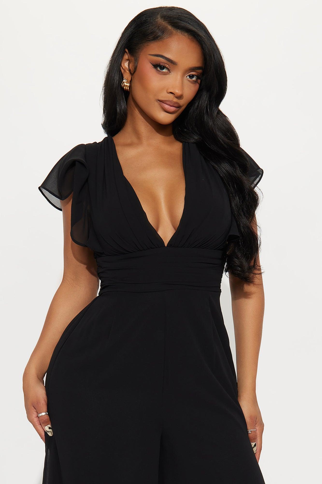 Salome Chiffon Jumpsuit - Black Female Product Image