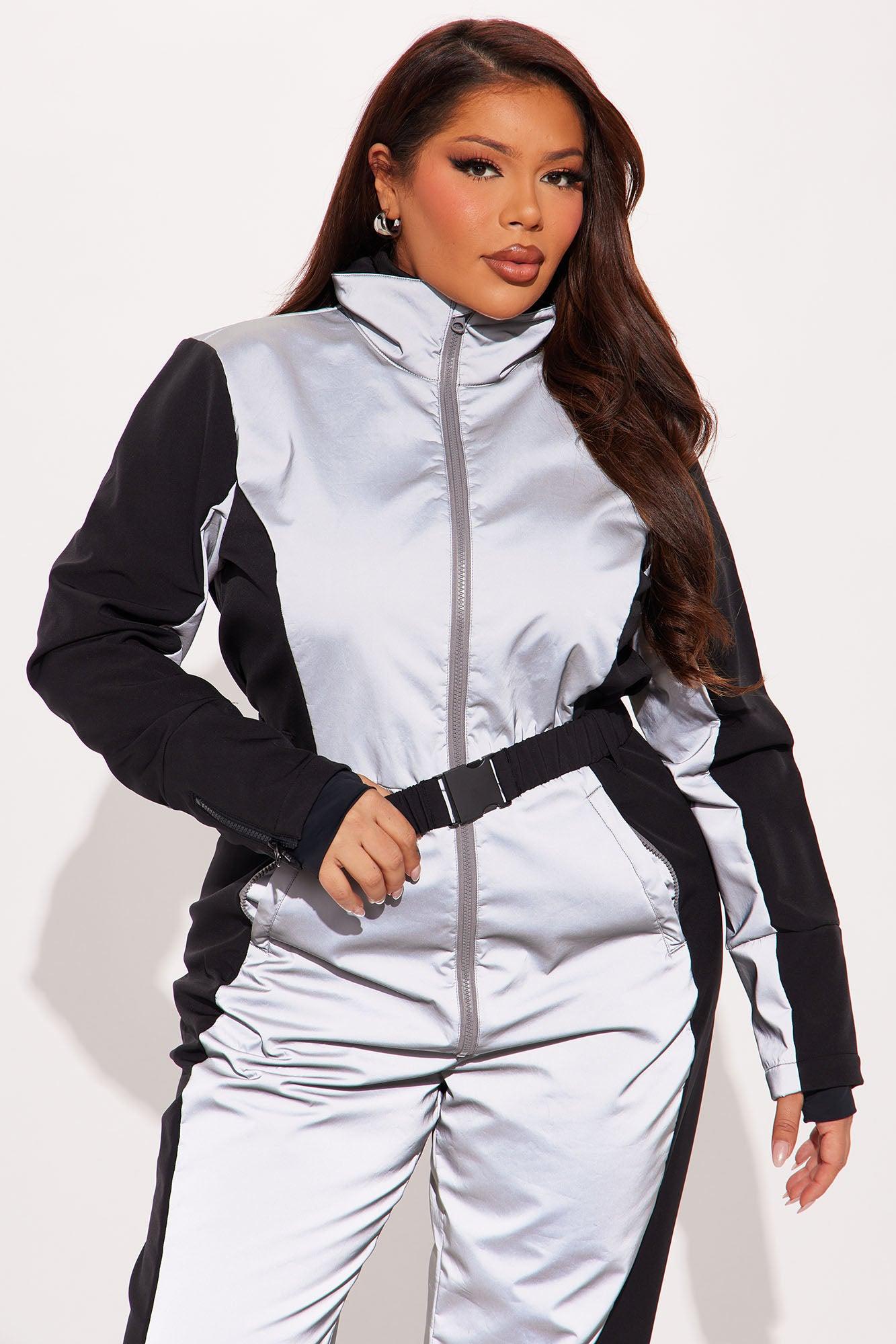 Winter Sports Reflective Ski Jumpsuit - Black Product Image