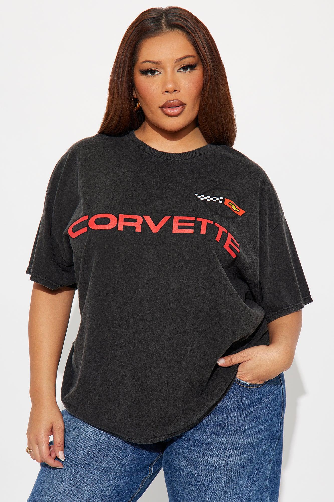 Corvette 96 Washed Front And Back Graphic Tee - Black Wash Female Product Image