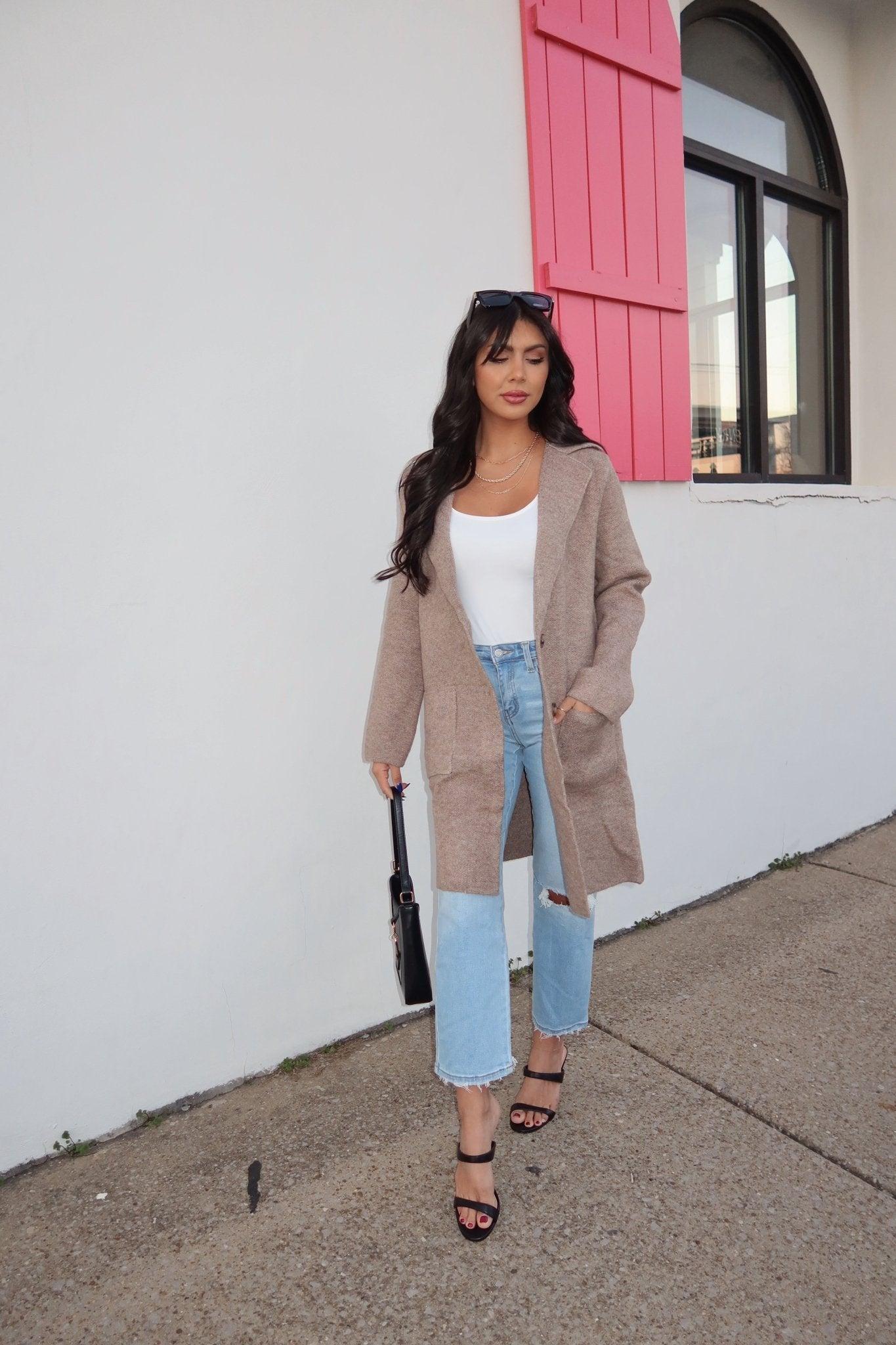 Chunky Mocha Cardigan Coat - FINAL SALE Female Product Image