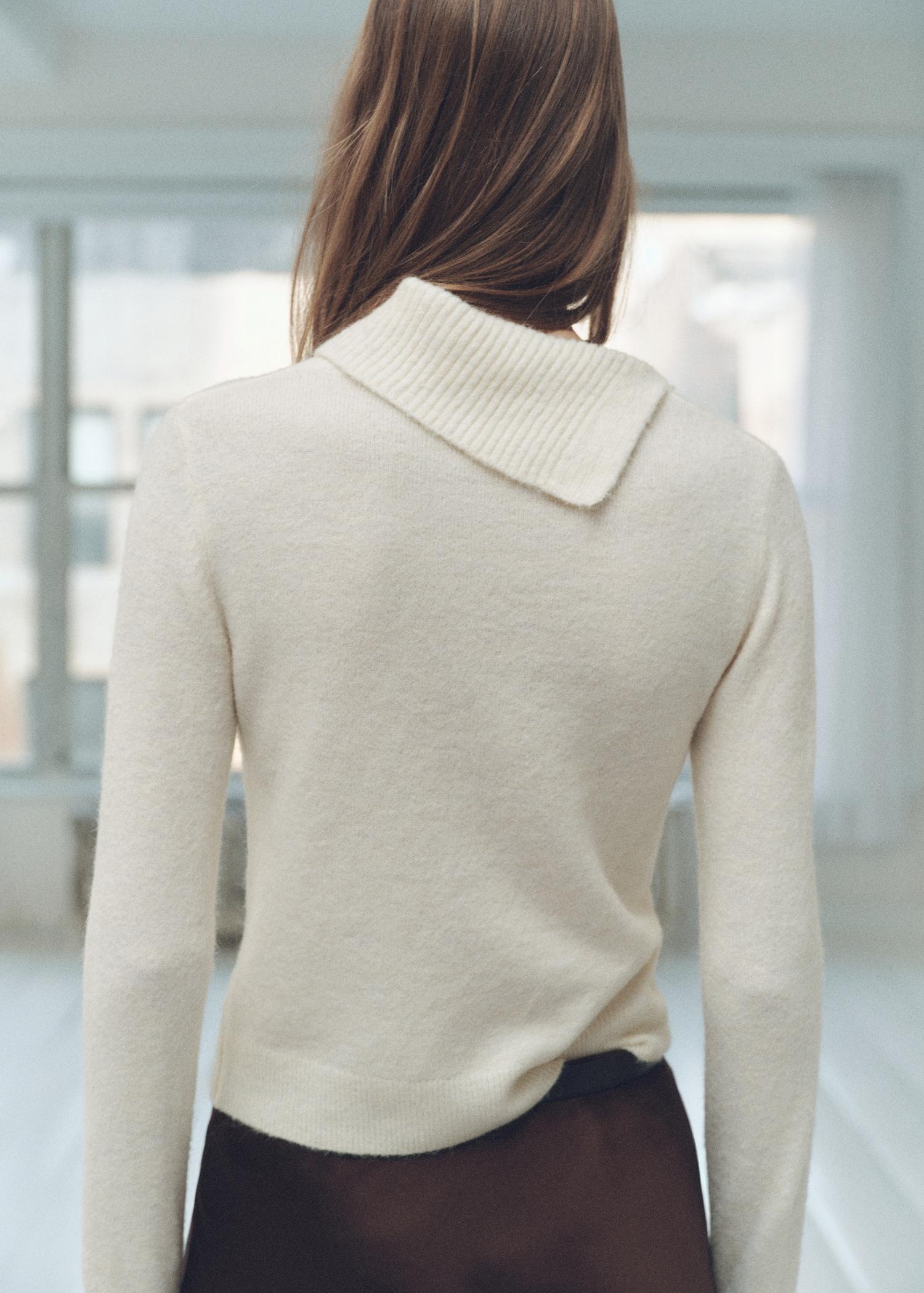 Sweater with wraparound lapel neck - Women | MANGO USA Product Image