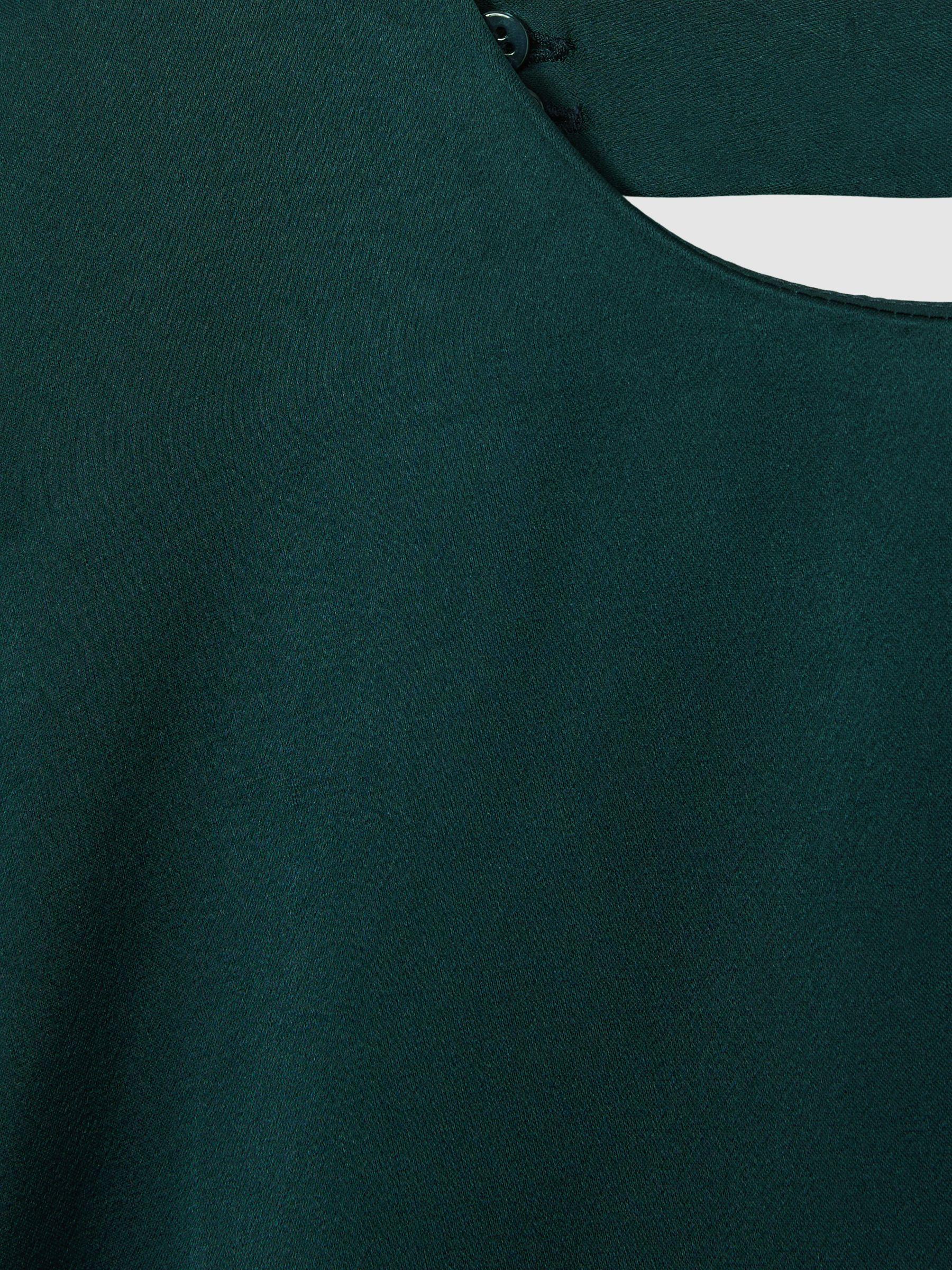 Satin Sleeveless Tunic Dress in Teal Product Image