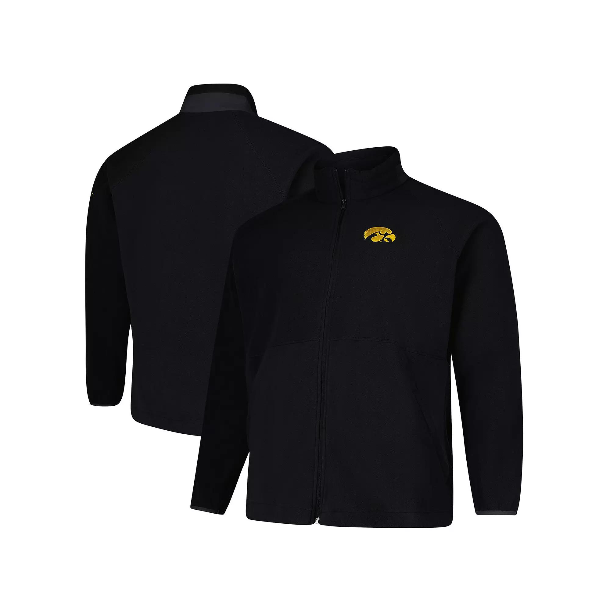 Men's Columbia  Black Iowa Hawkeyes Big & Tall Flanker™ IV Fleece Raglan Full-Zip Jacket, Size: 5XLT Product Image