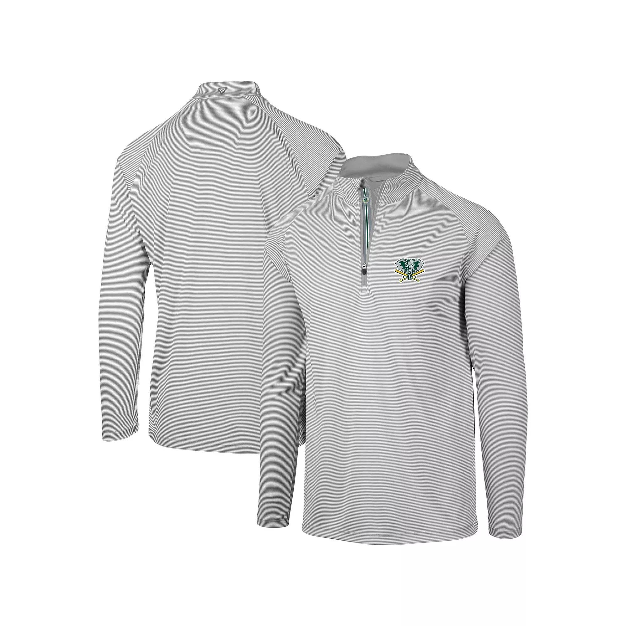 Men's Levelwear Gray Oakland Athletics Orion Historic Logo Raglan Quarter-Zip Jacket, Size: 2XL, Grey Product Image