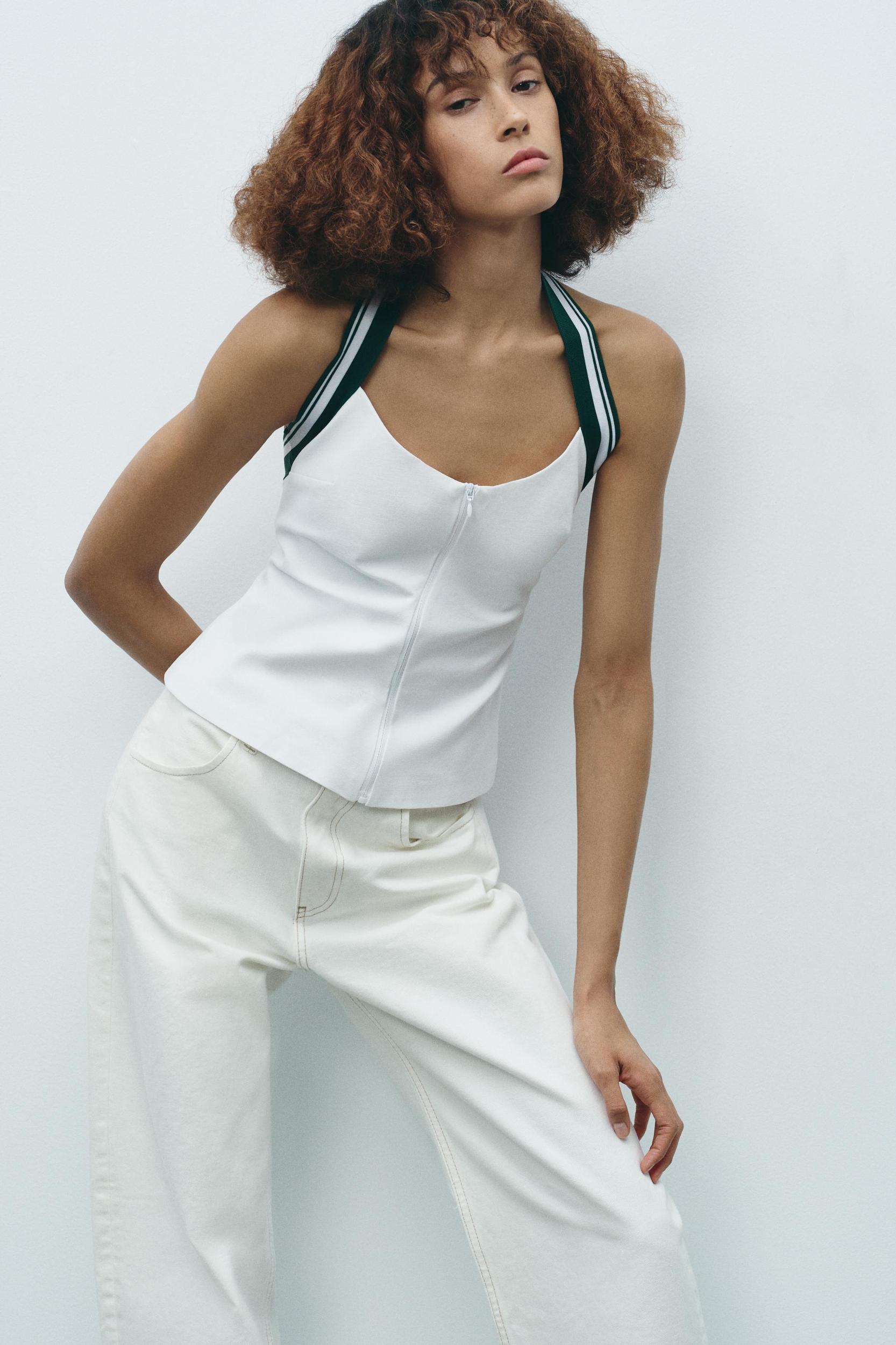 RIBBED HALTER TOP Product Image