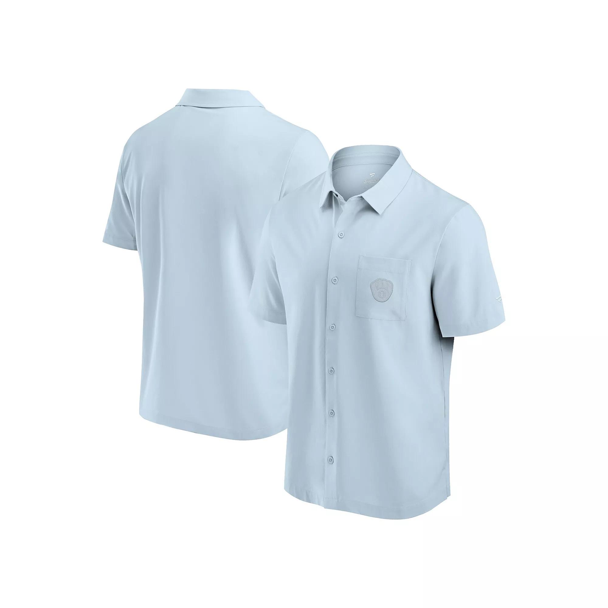 Men's Fanatics Light Blue Milwaukee Brewers Front Office Button-Up Shirt,  Product Image