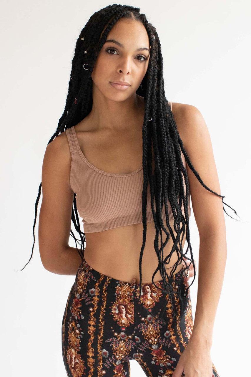 Tan Ribbed Seamless Bralette Product Image