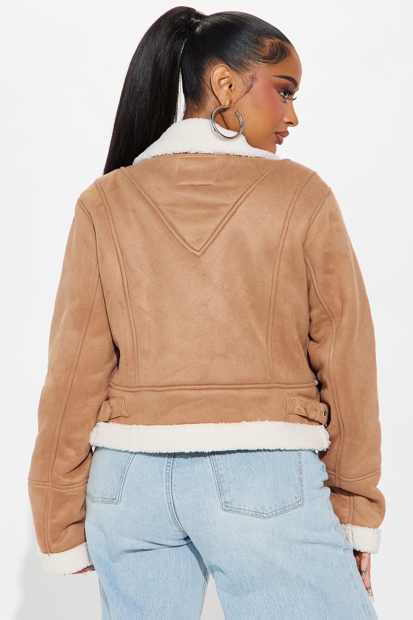 Look My Way Shearling Jacket - Khaki Female Product Image