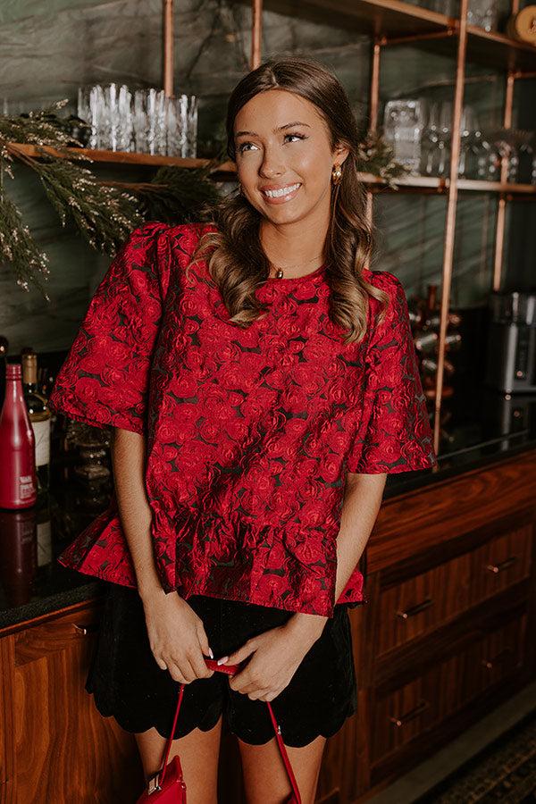 Rose Garden Romance Jacquard Top Product Image