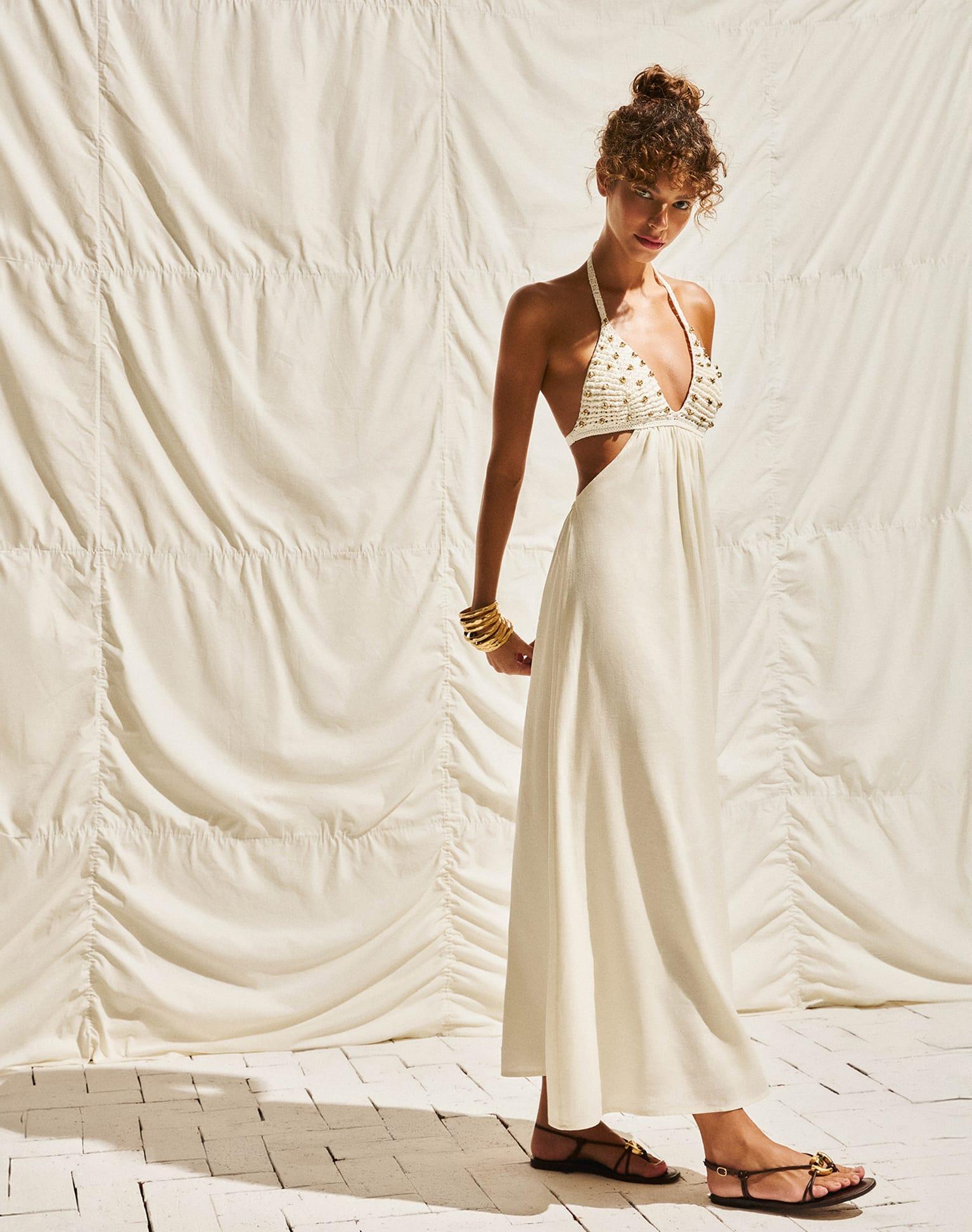 Ivy Long Dress - Off White Product Image