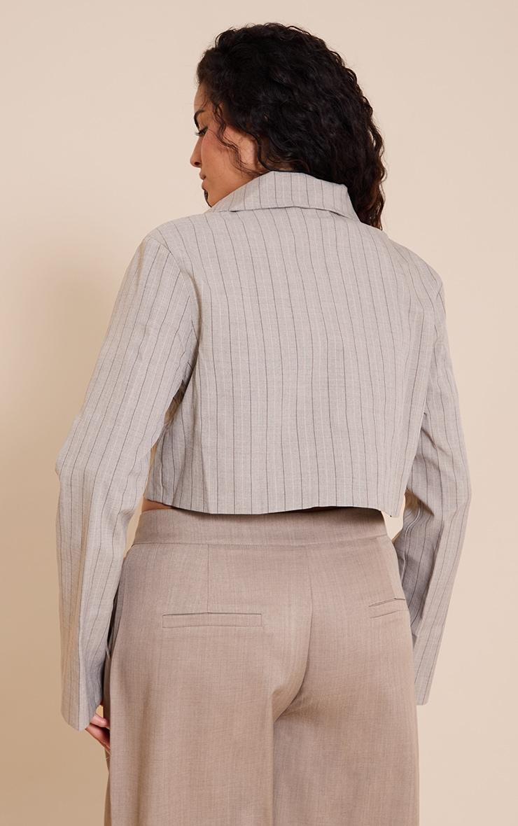 Plus Taupe Boxy Cropped Blazer Product Image
