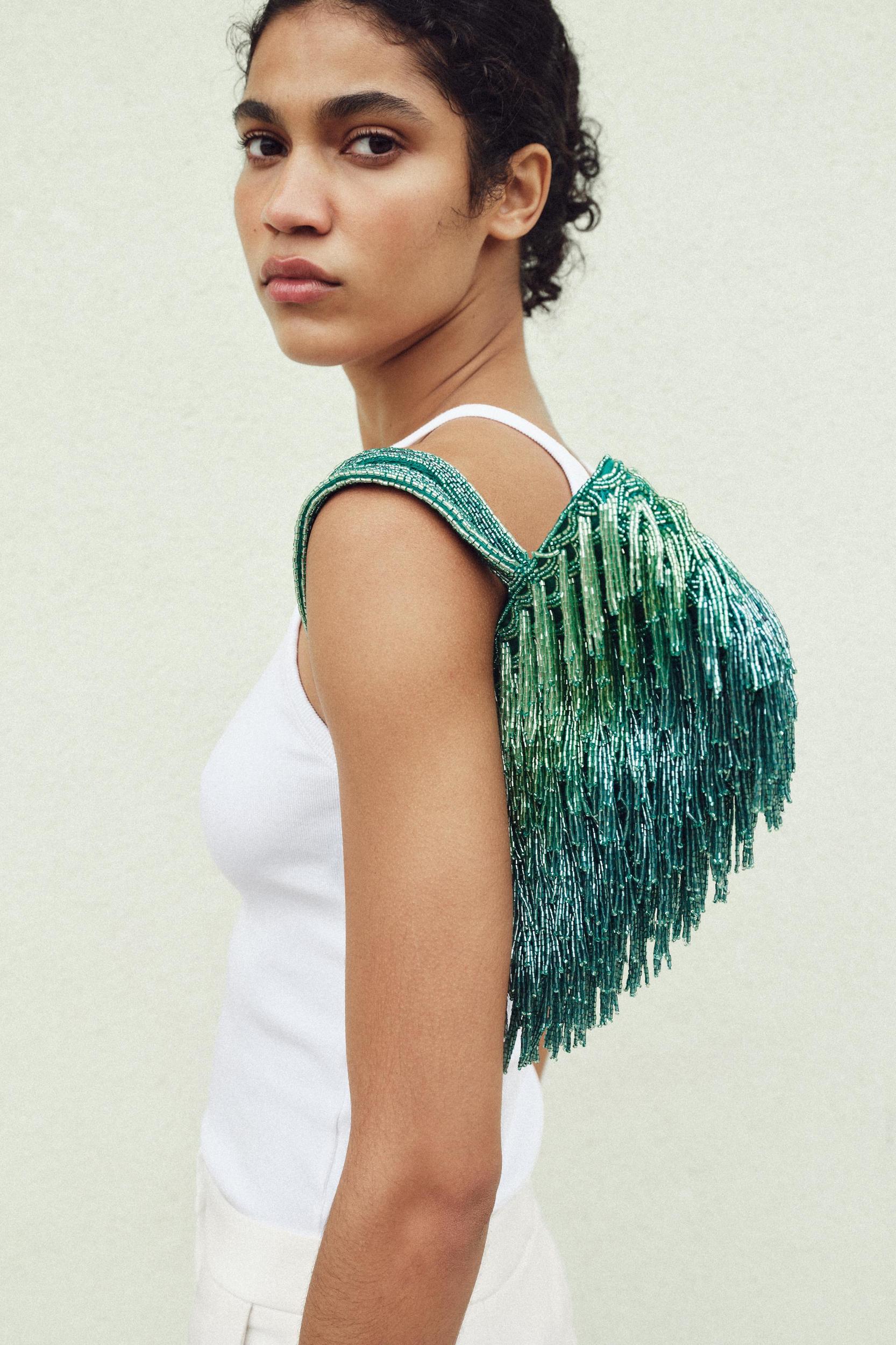 RHINESTONE FRINGE BAG Product Image