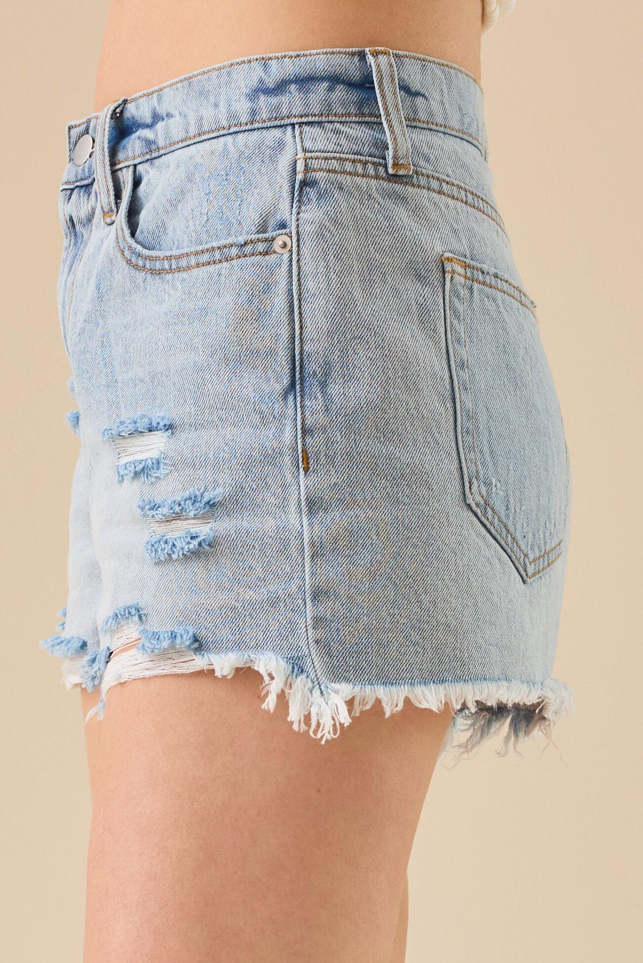 Hartley Distressed Denim Shorts Product Image