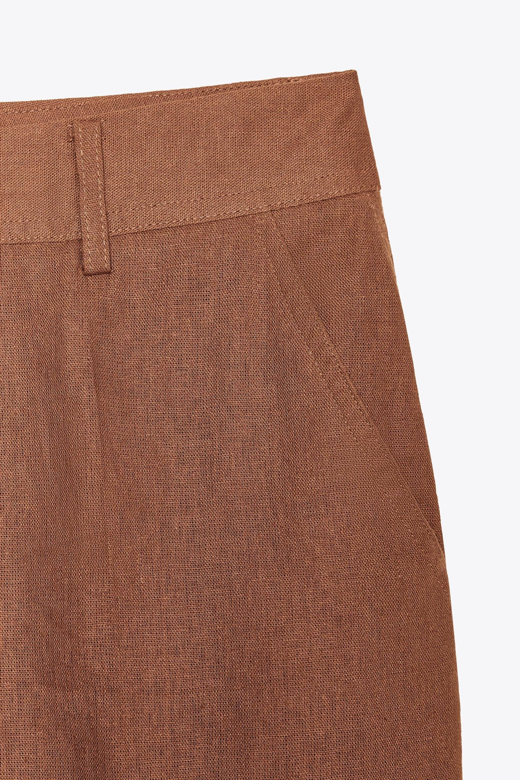 LINEN BLEND STRAIGHT PANTS Product Image