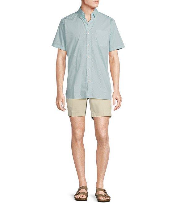 Cremieux Blue Label Micro Geo Print Poplin Short Sleeve Woven Shirt Product Image
