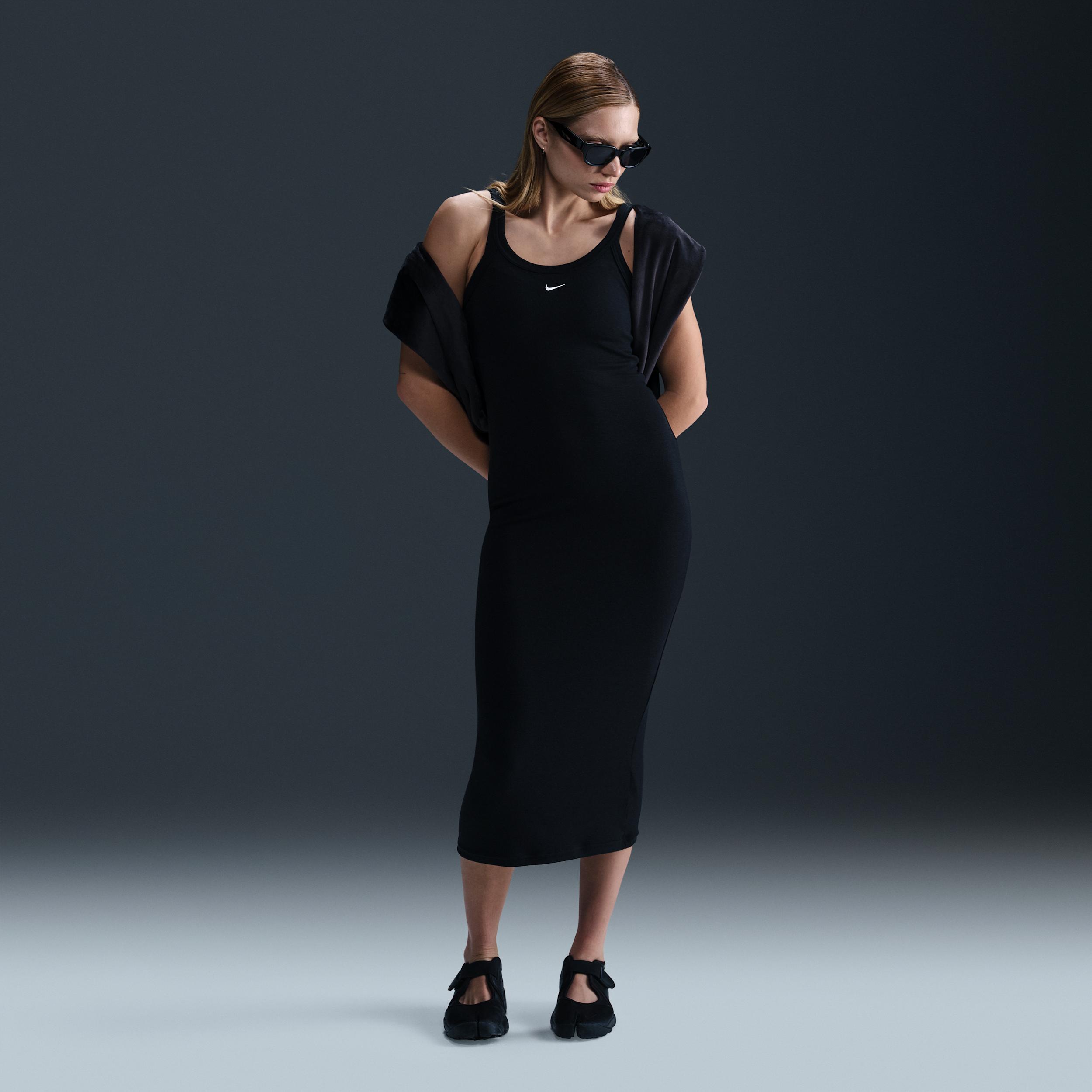 Womens Nike Sportswear Chill Knit Tight Mini-Rib Tank Top Dress | HJ0710-010 Product Image