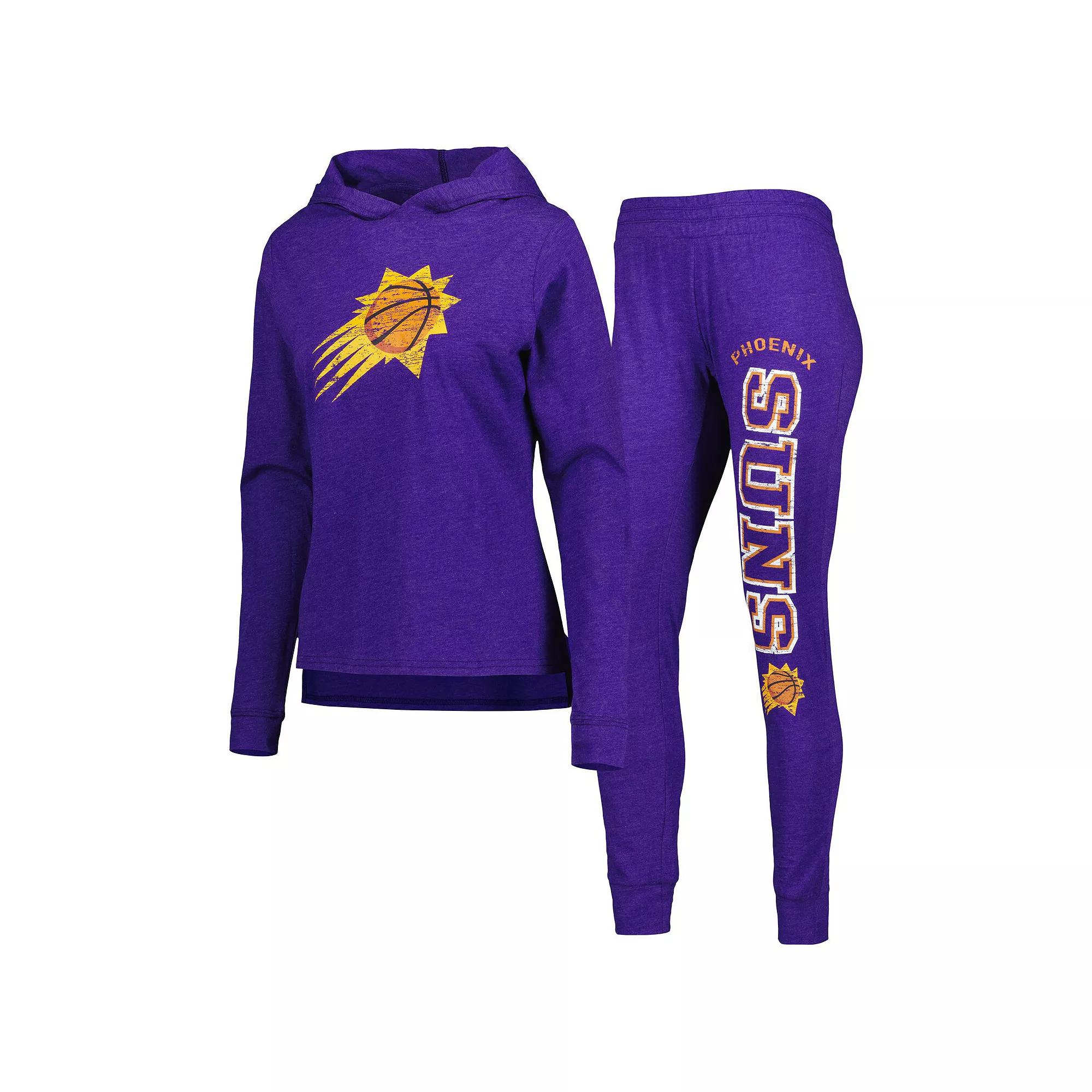 Women's Concepts Sport Heather Purple Phoenix Suns Team Hoodie & Pants Sleep Set, Size: XL, Phx Purple Product Image
