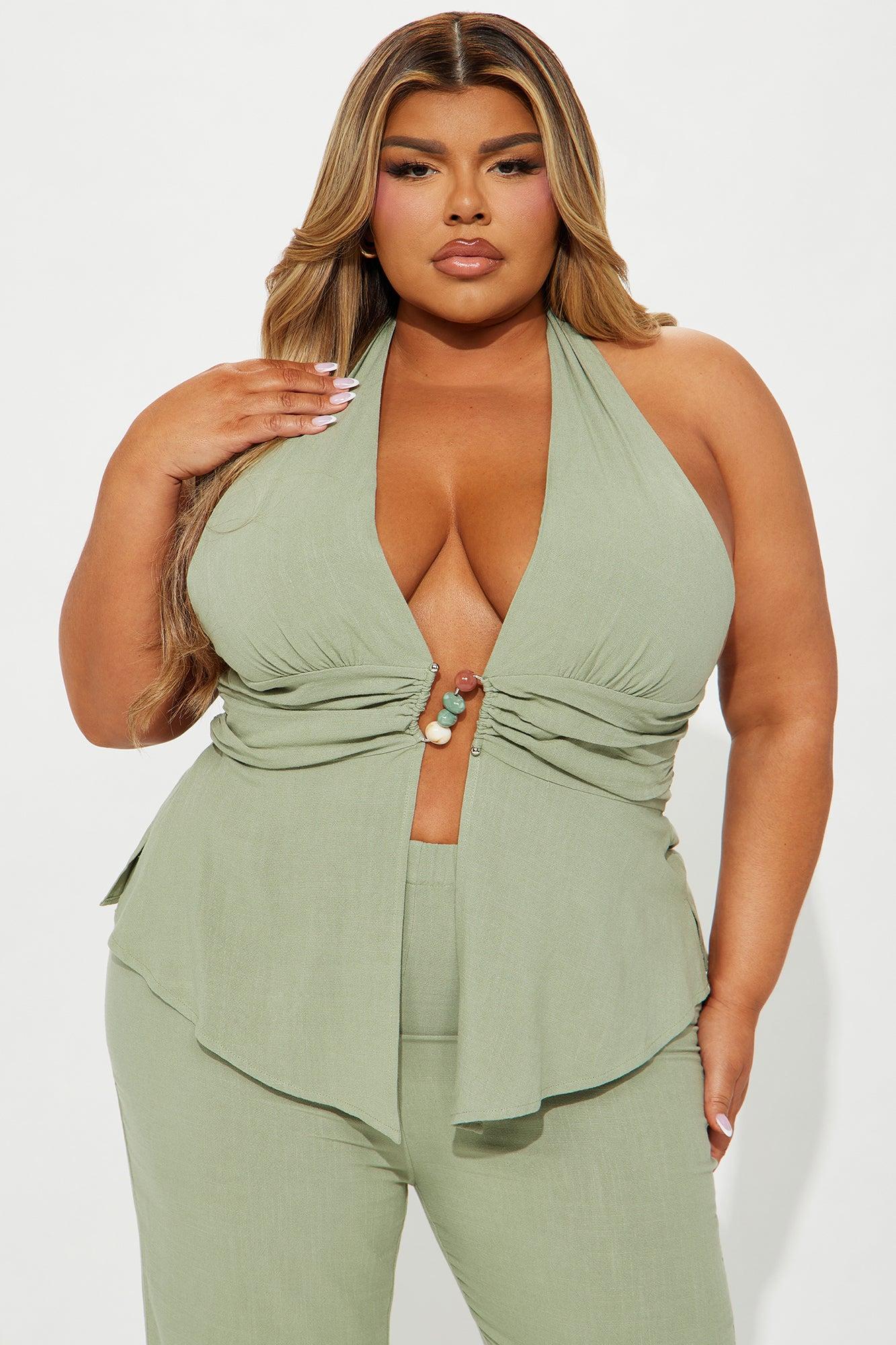 Waterfront Babe Pant Set - Olive Product Image