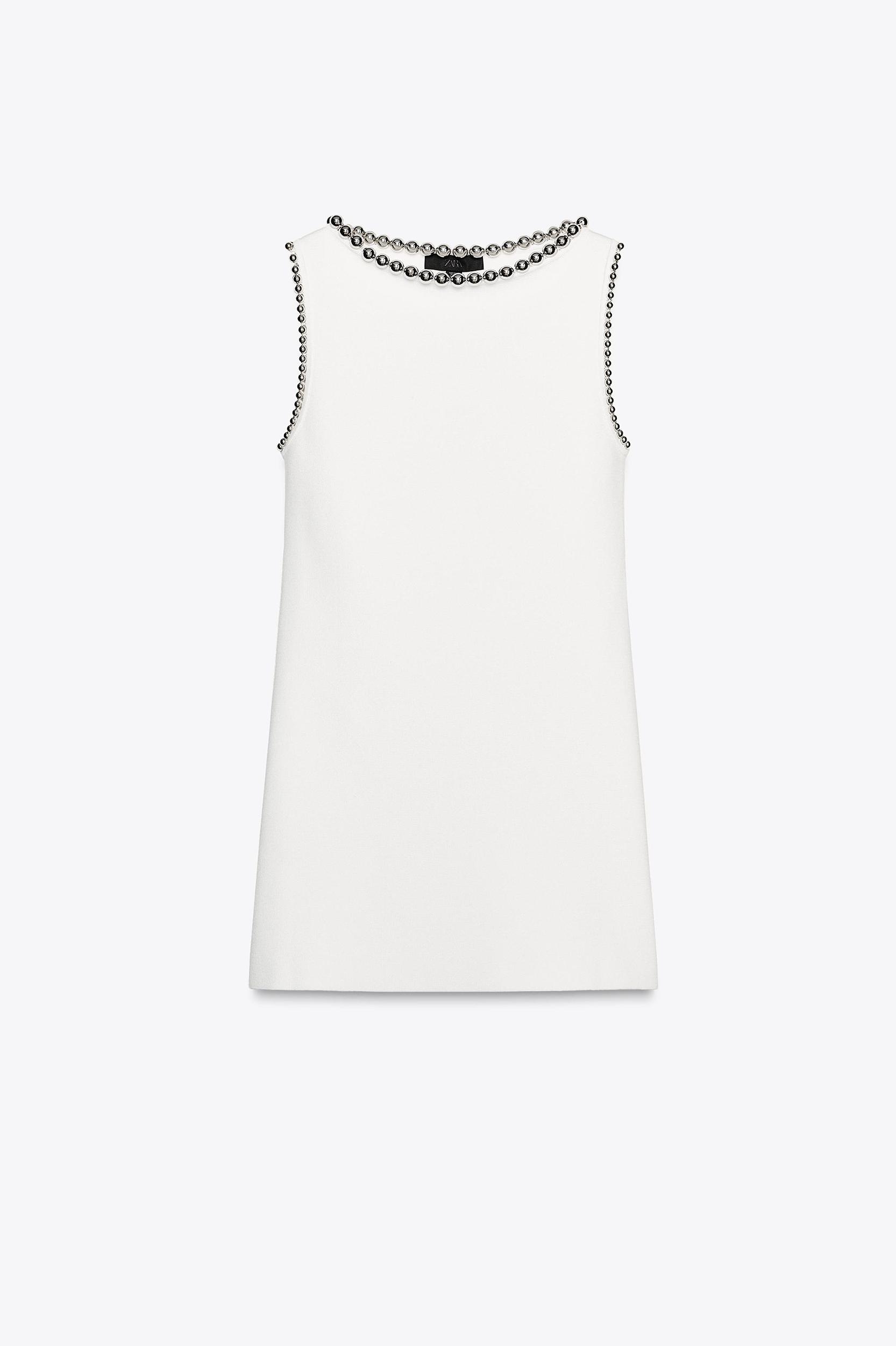 SHORT BEADED KNIT DRESS Product Image