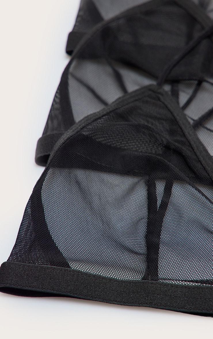 Black Mesh Pack of 3 Basic Triangle Bra Product Image