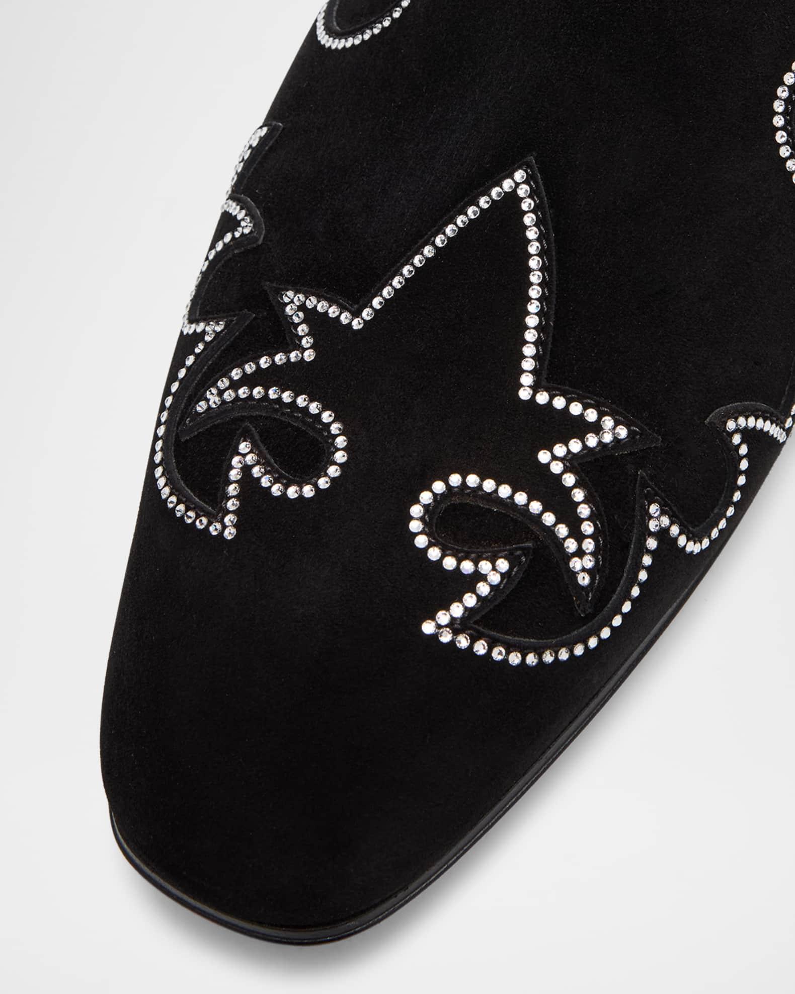 Men's Dandysiago Rhinestone and Leather Loafers Product Image