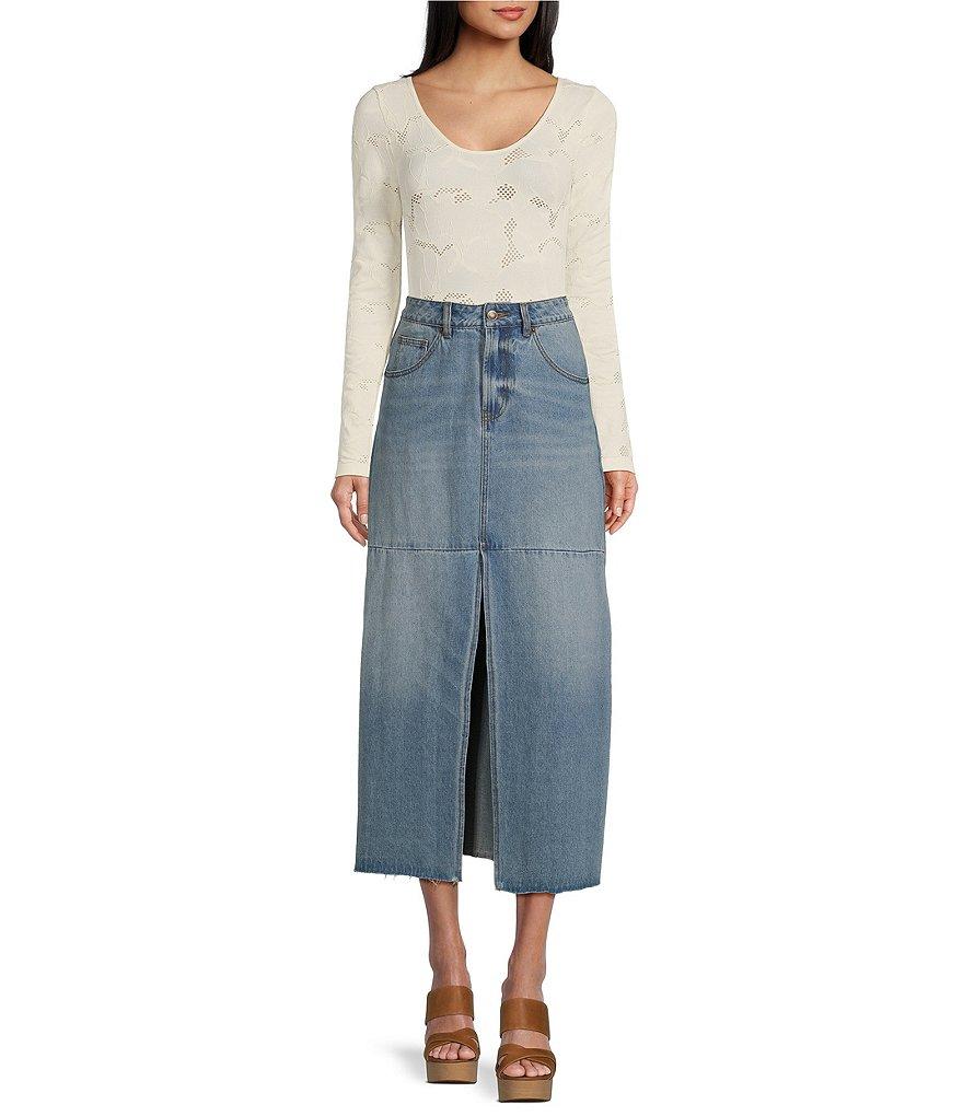 C&V Chelsea & Violet Knit Long Sleeve Texture Bodysuit Product Image