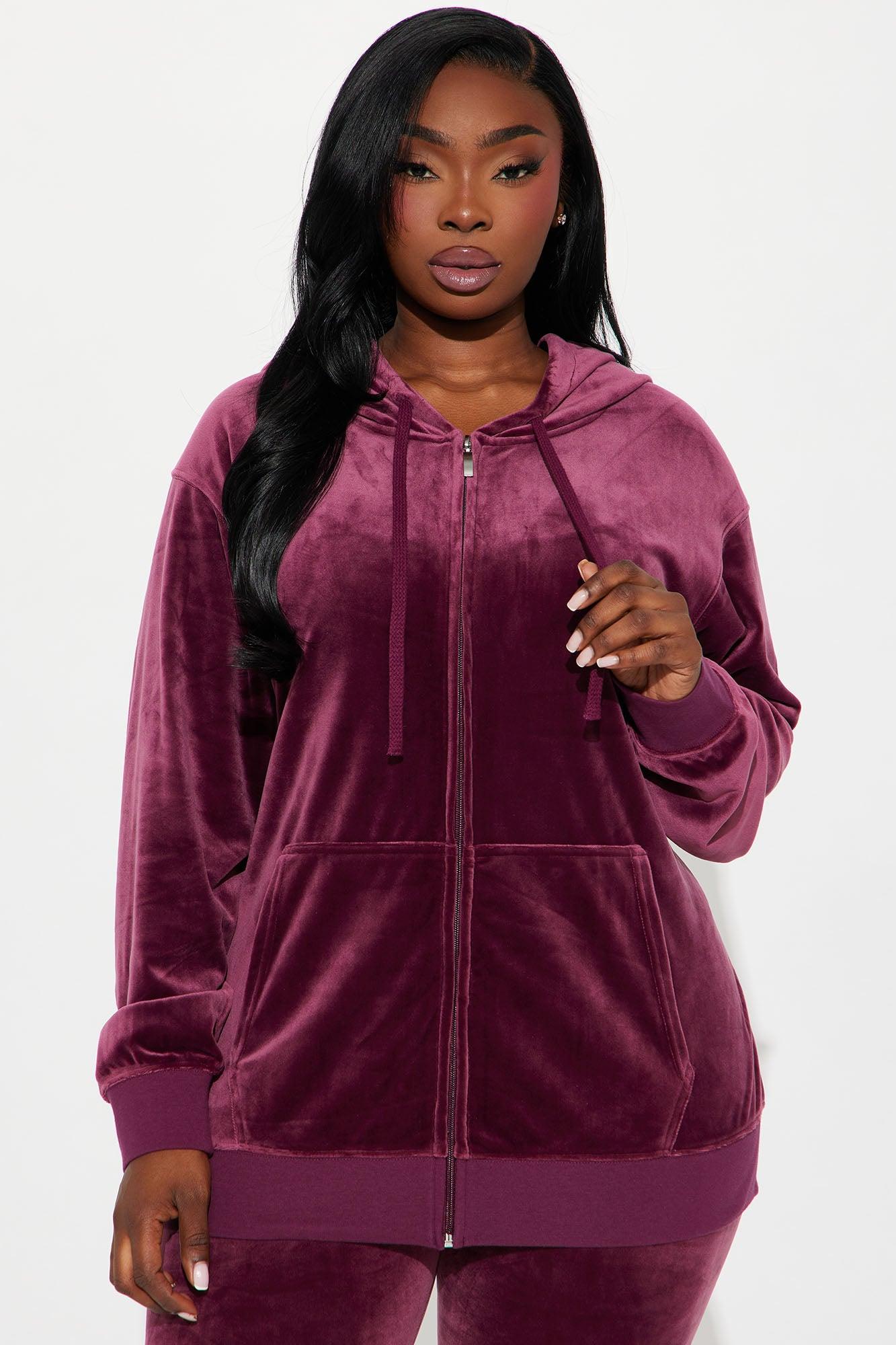 OG Friend Soft Velour Legging Set - Burgundy Product Image